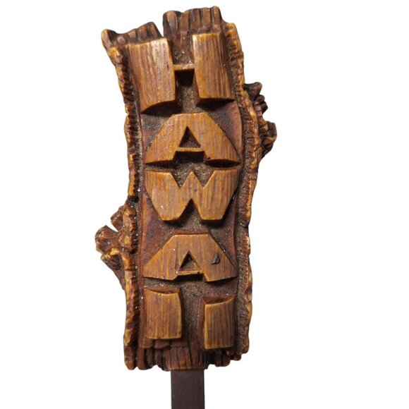 Hawaii Souvenirs Letter Opener Faux Wood Resin Vintage Islands Office Desk - Picture 1 of 7